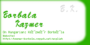 borbala kazmer business card